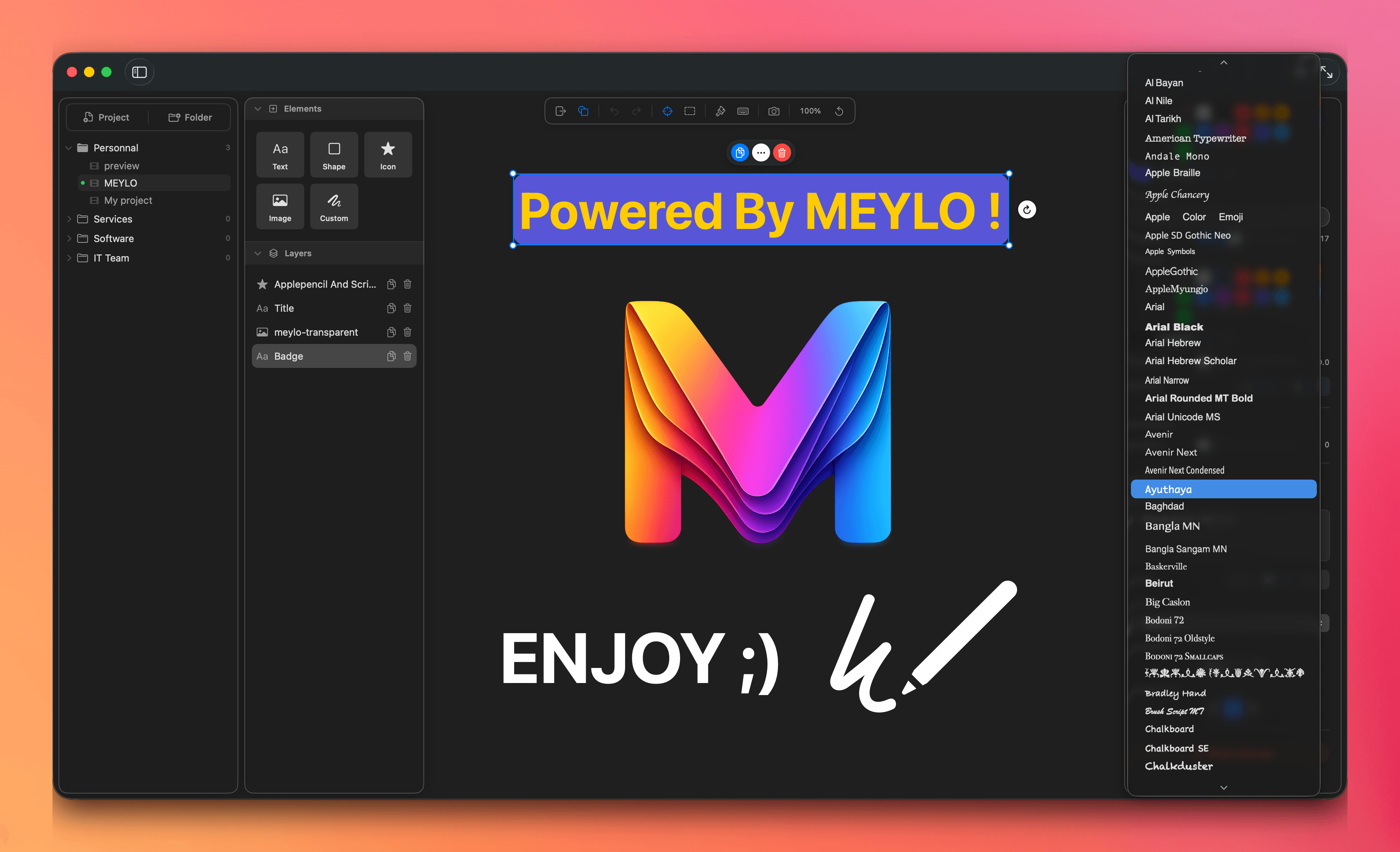 Refined typography, free-form layouts.